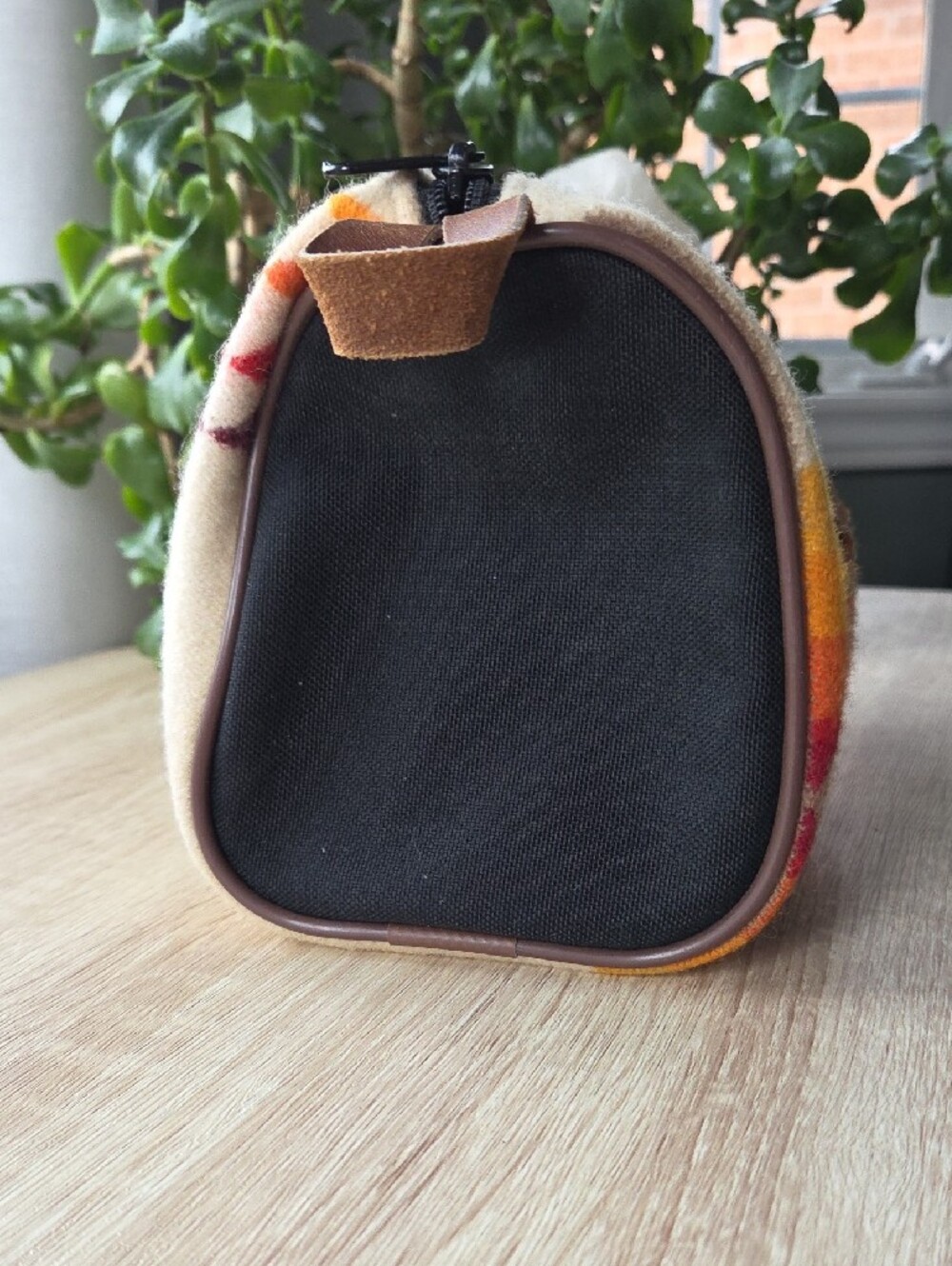 Pendleton Geometric Wool Travel Pouch in Cream, Orange & Red - Picture 3 of 9